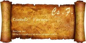 Csehó Ferenc névjegykártya