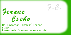ferenc cseho business card